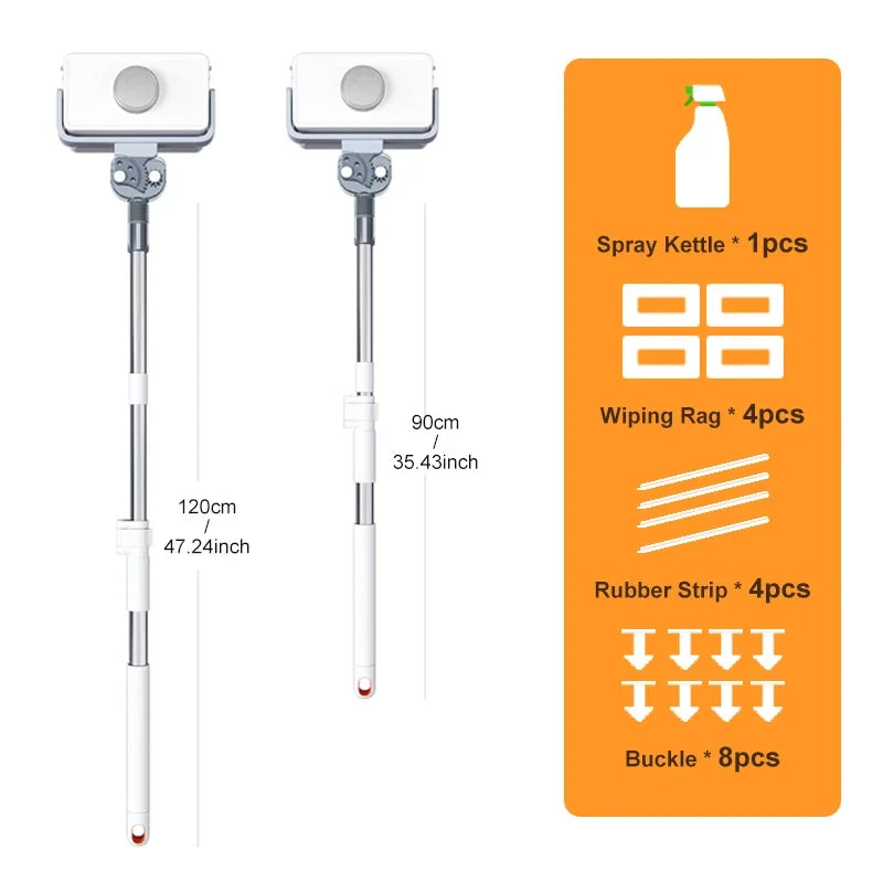 Double Sided Magnetic Glass Brush With Telescopic Rod Adjustable Magnetic Anti-Drop For Various Glass Home Window Cleaner