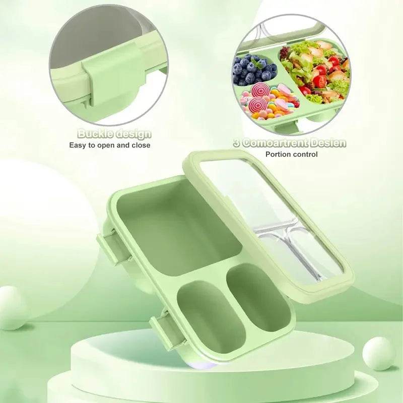 Bento Box Leakproof Lunch Food Storage with Stackable Design Carry Handles Office School for Kitchen Restaurant Use Lunch Box - AIAZ