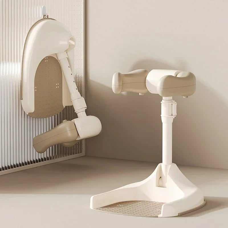 Adjustable Baby Standing Bath Support with Wash Basin Rack – Infant Toddler Shower Seat for Easy Butt Washing & Bathing Aid