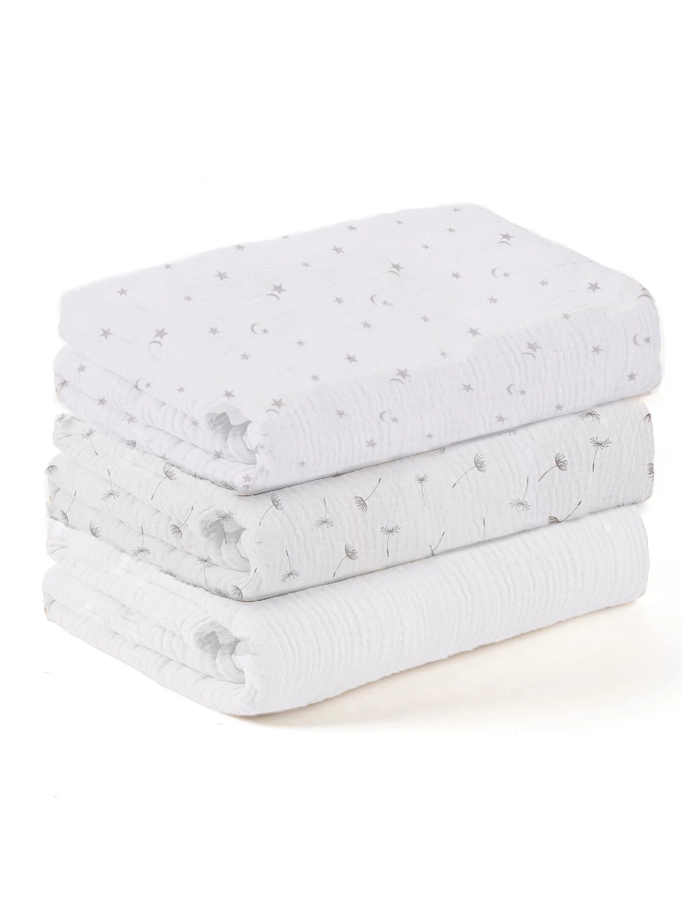 3PCS/set Soft Breathable Newborn Baby Receiving Blanket Muslin Swaddle Blankets