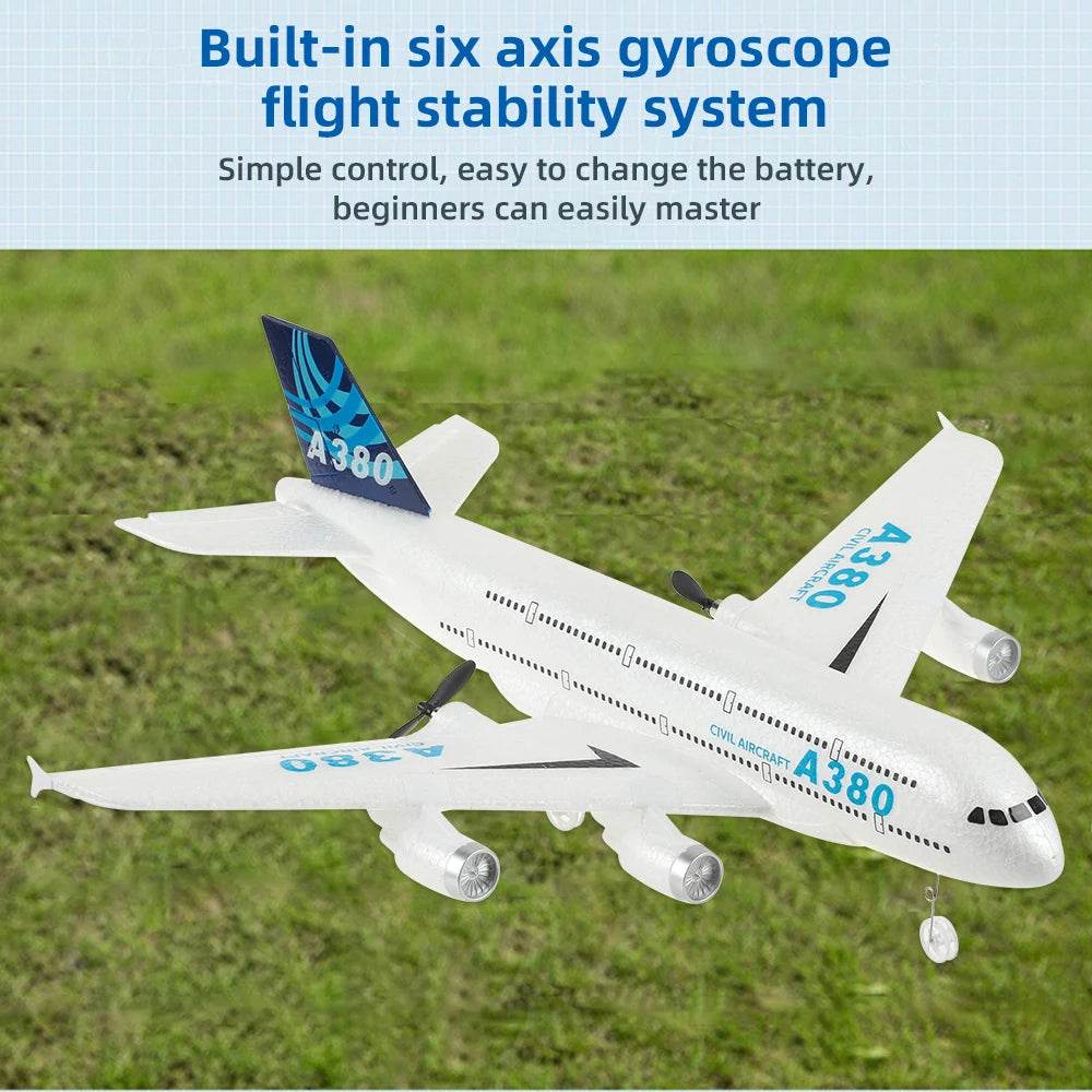 3Ch 2Ch A380 Rc Plane Glider Airplanes Remote Control Foam Aircraft Fixed Wing Aircraft 6 Gyroscope Model Airplane Toys Hobbies - AIAZ