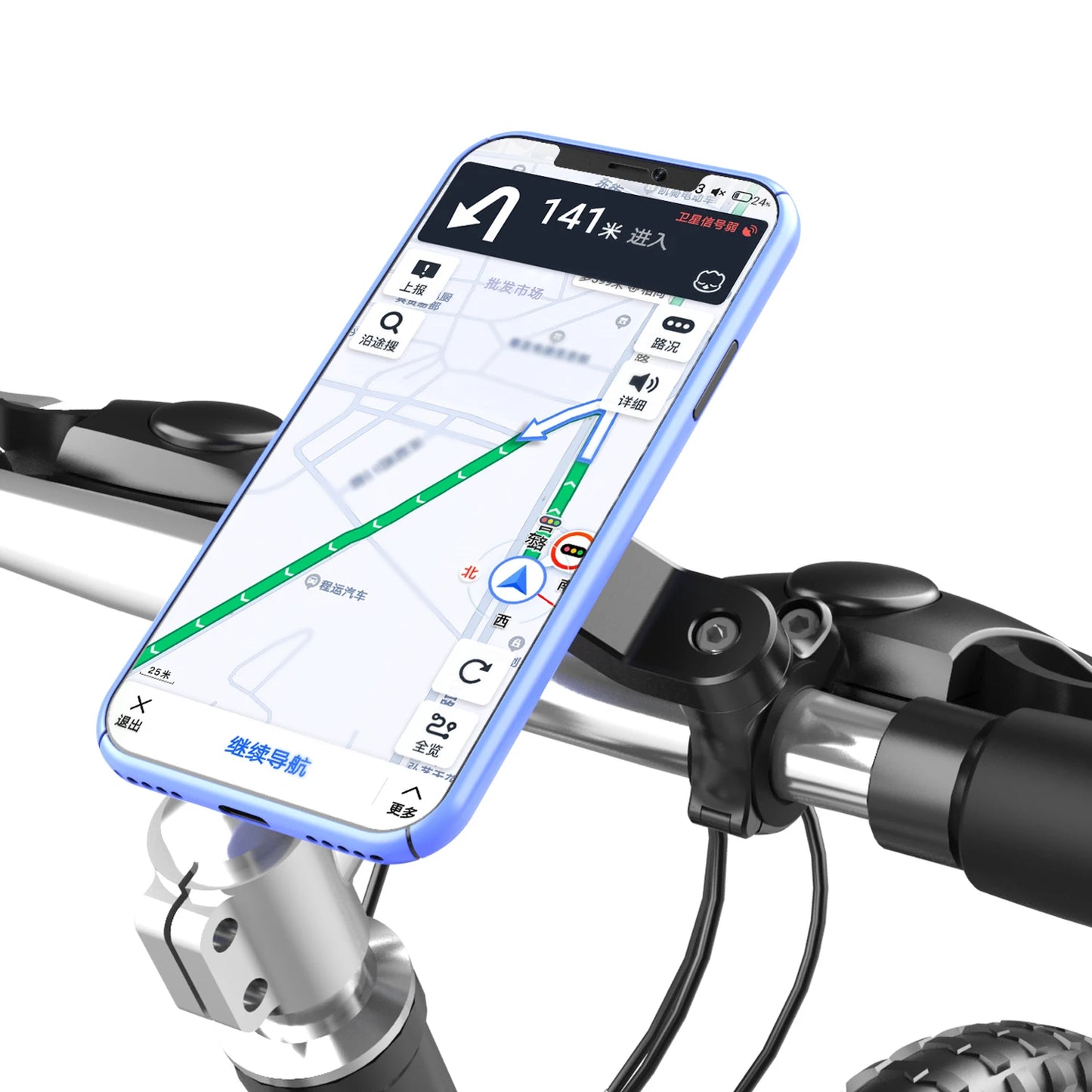 Motorcycle Phone Mount Bicycle Cell Phone Holder Anti-Shake Bike Cell Phone Holder with Vibration Dampener Bicycle Accessories