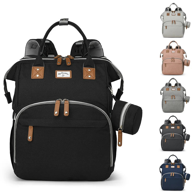 Fashion Mommy Diaper Bags with Diaper Pad Nursing Bags Maternity USB Multifunctional Portable Large Baby Stroller Hanging Bag