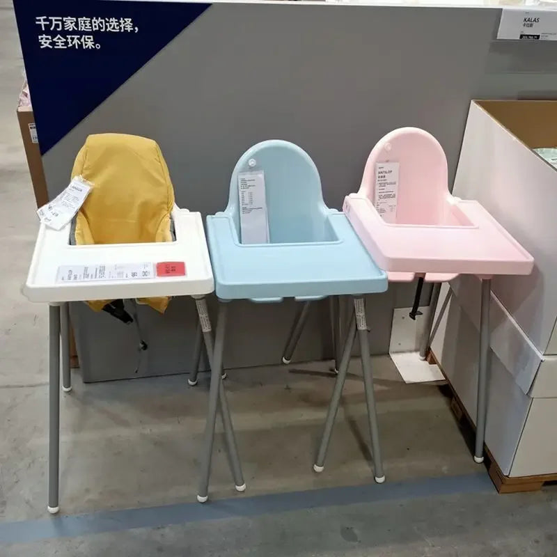 Sturdy Plastic Baby High Chair with Adjustable Tray oddler Dining Seat, Easy Clean Infant Feeding Chair for Home