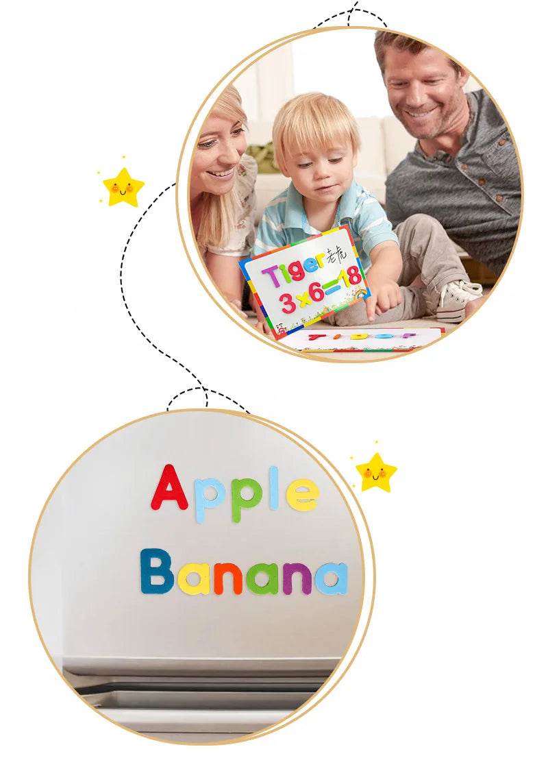 24-76pcs Magnetic Alphabet Letters EVA Foam Refrigerator Stickers Toddlers Kids Learning Spelling Counting Educational Toys Gift - AIAZ