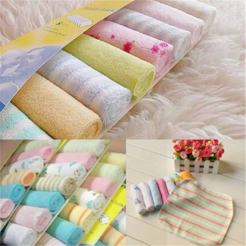 8pcs/Set Soft Cotton Baby Infant Newborn Bath Towel Washcloth Feeding Wipe Cloth Towels For Infant