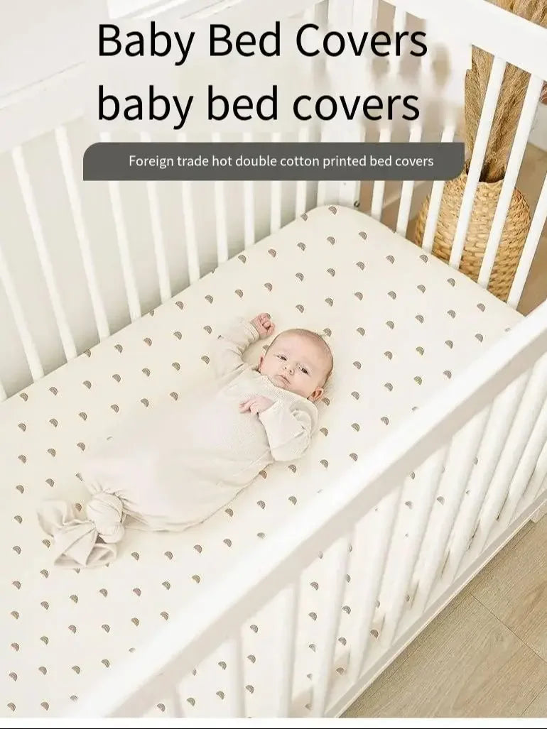 130*70cm Crib Fitted Sheets Soft Baby Bed Mattress Covers Print Newborn Toddler Bedding Set Kids Mini Cot Cotton 2024 Sheets