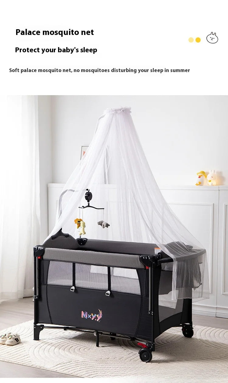 Multi Functional Newborn Bassinet Convertible Rocking Bedside Sleeper with Foldable Design, Universal Sleeping Crib for Babies