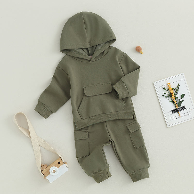 Pudcoco Infant Newborn Baby Boys Pants Set, Long Sleeve Hoodie with Elastic Waist Sweatpants Infant Clothes 0-3T
