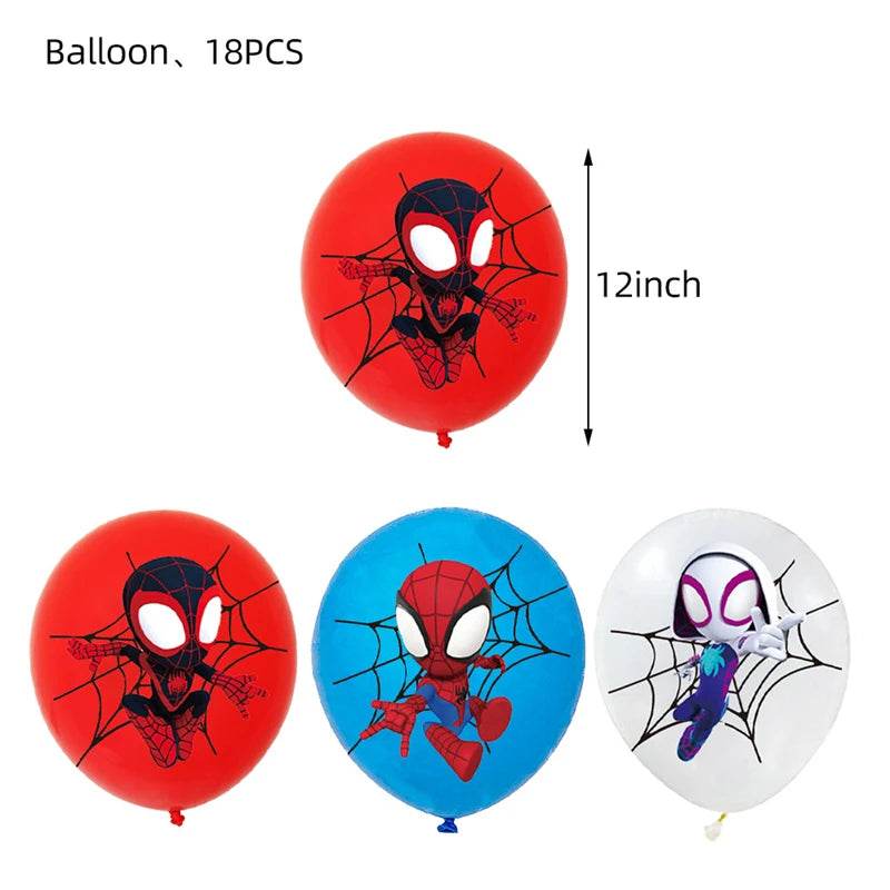 Spidey And His Amazing Friends Birthday Decoration Party Supplies Paper Cups Plates Napkins Tableware Tablecloth Kids Balloons - AIAZ