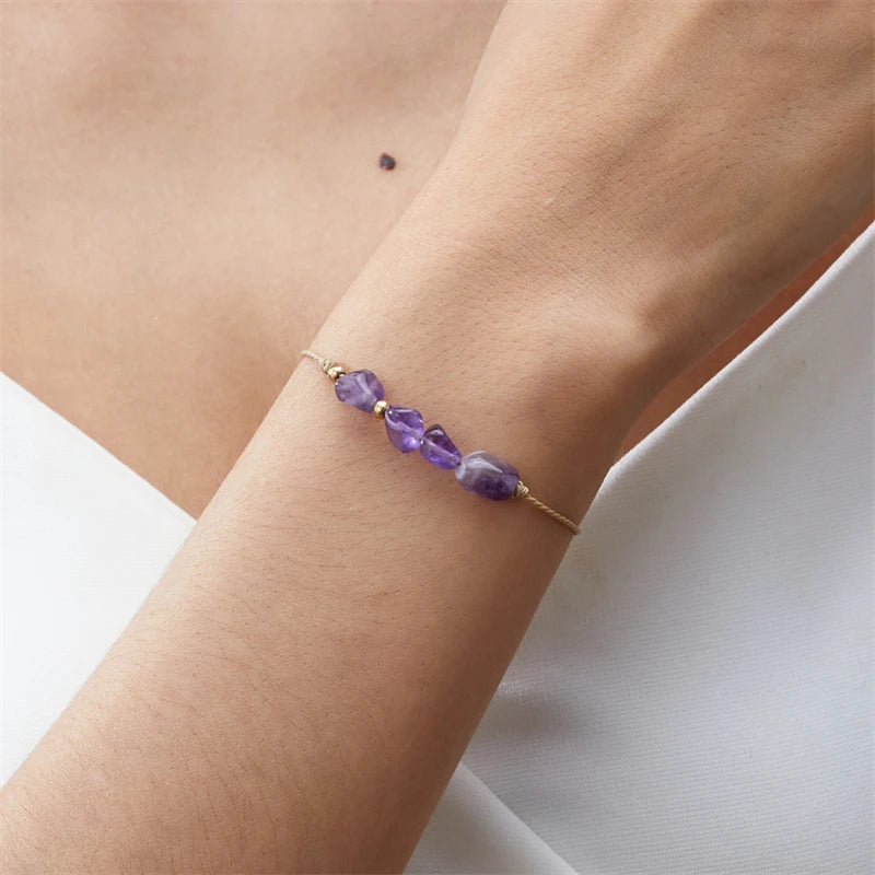 12 Zodiac Signs Woven Card Paper Bracelet for Women Men Minimalist Natural Stone Handmade Braided Bracelet Friendship Jewelry