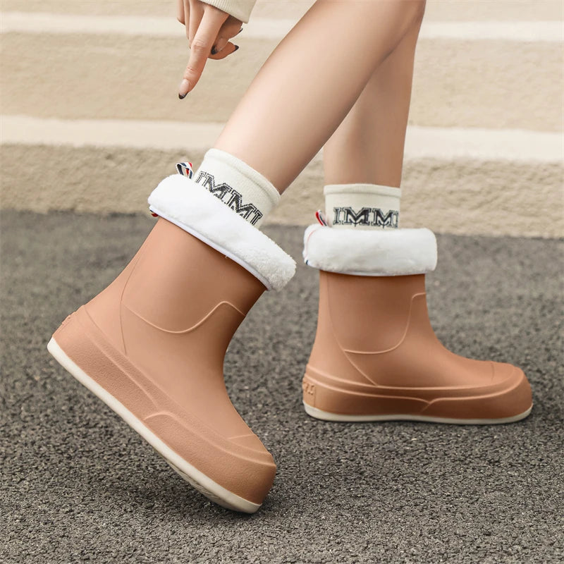 Cute Parent-Child Rain Boots Women's Anti-Slip Waterproof oes Four Seasons Universal Slip-Resistant Rubber Boots