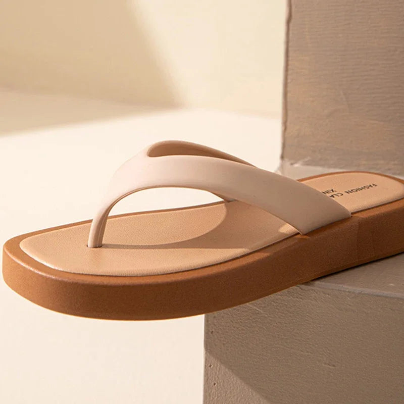 Classic Black/white Mixed Color Platform Flip Flops Women Thick Bottom Thong Slippers High Quality Leather Jandal Sandals Women
