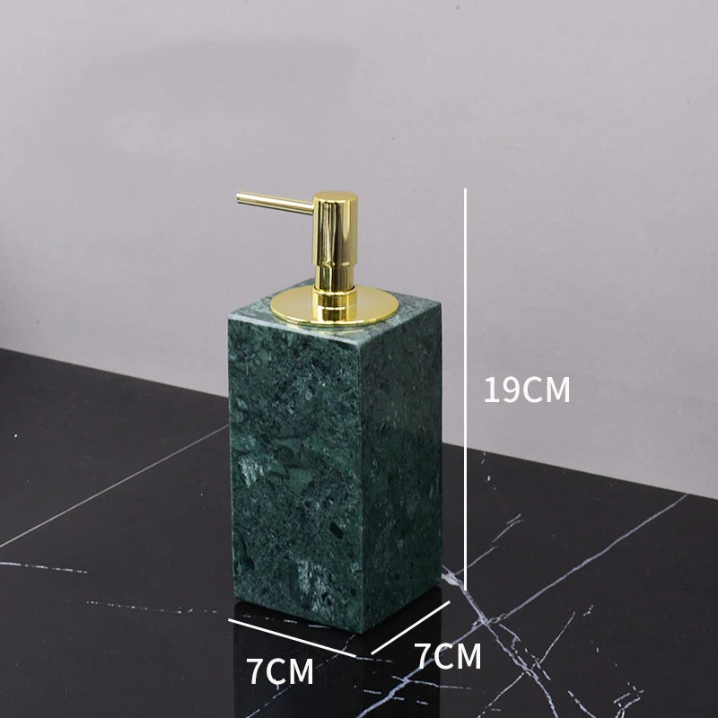 Indian Green Natural Marble Bathroom Accessories Retro Soap Dispenser Soap Dish Toothbrush Holder Tissue Box Bathroom Set