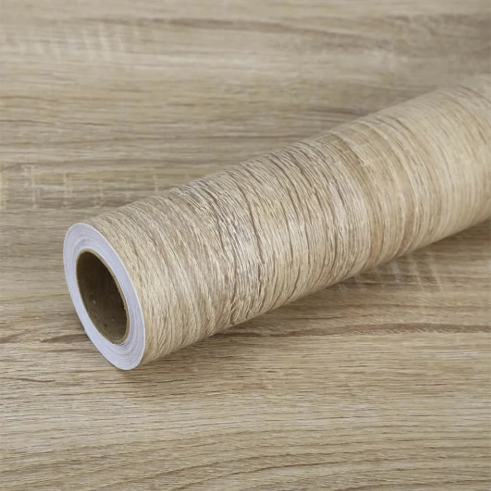 PVC Waterproof Self Adhesive Wallpaper Wall in Rolls Furniture Cabinets Vinyl Decorative Film Wood Grain Stickers For Home Decor