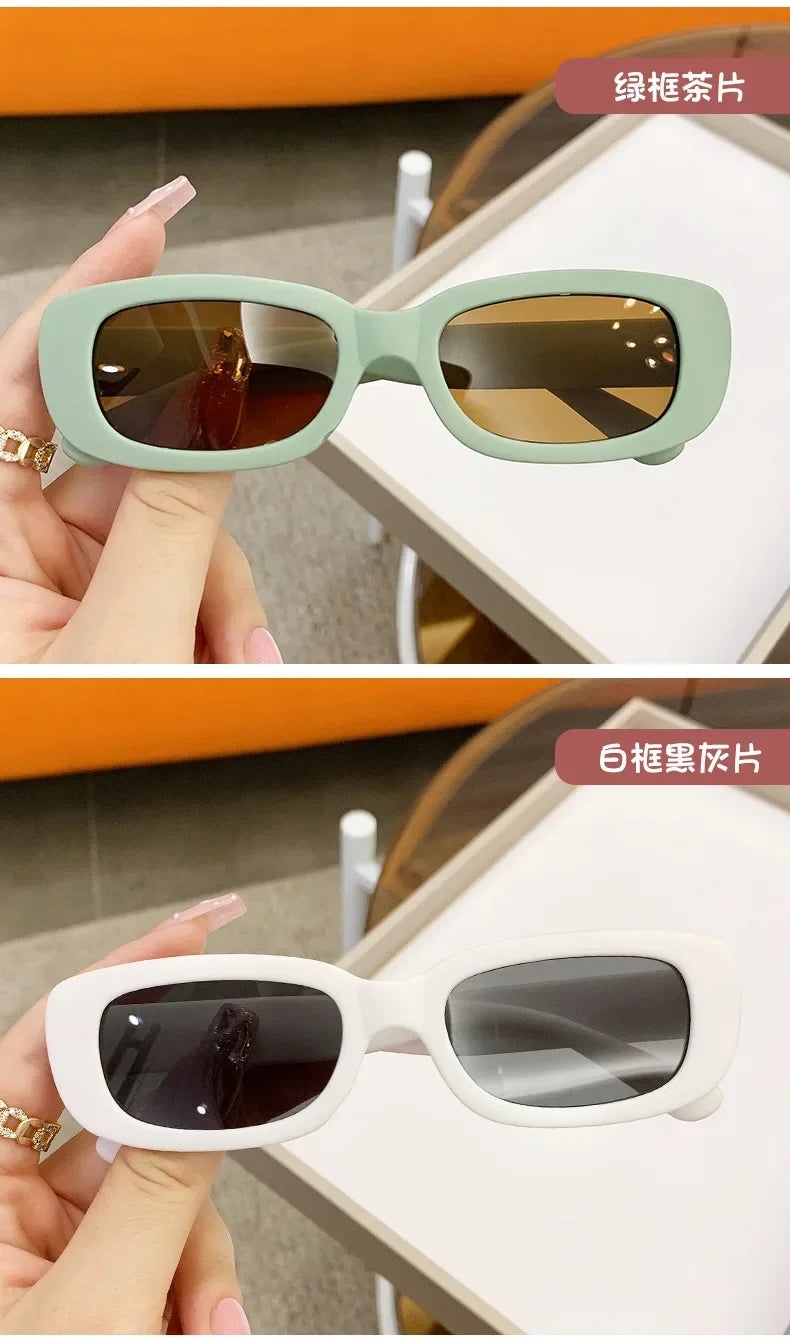 Children Cute Vintage Frosted Rectangle Sunglasses Outdoor Girls Boys Sweet Sun glasses Protection Classic Kids eyewear UV400
