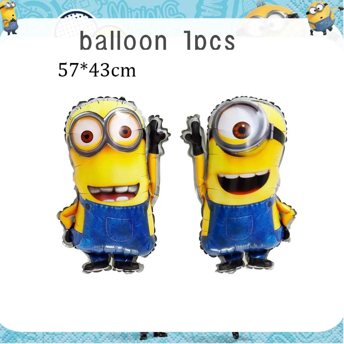 Big Eye Yellow Man Birthday Party Supplies Set - Disposable Tableware Tablecloth Plate Cup Balloon for Boys & Girls Baby Shower - AIAZ
