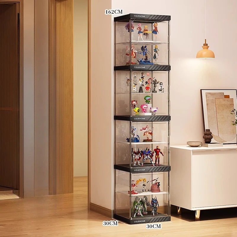 Handmade Display Cabinet, Decorative Model, Building Block Storage Box, Transparent Lego Layered Toy Rack for Household Use