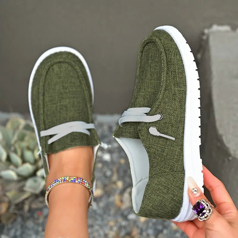Lightweight Women Canvas Shoes Women Casual Sneakers Breathable Loafers Comfortable Solid Color Soft Sole Shoes Designer Shoes