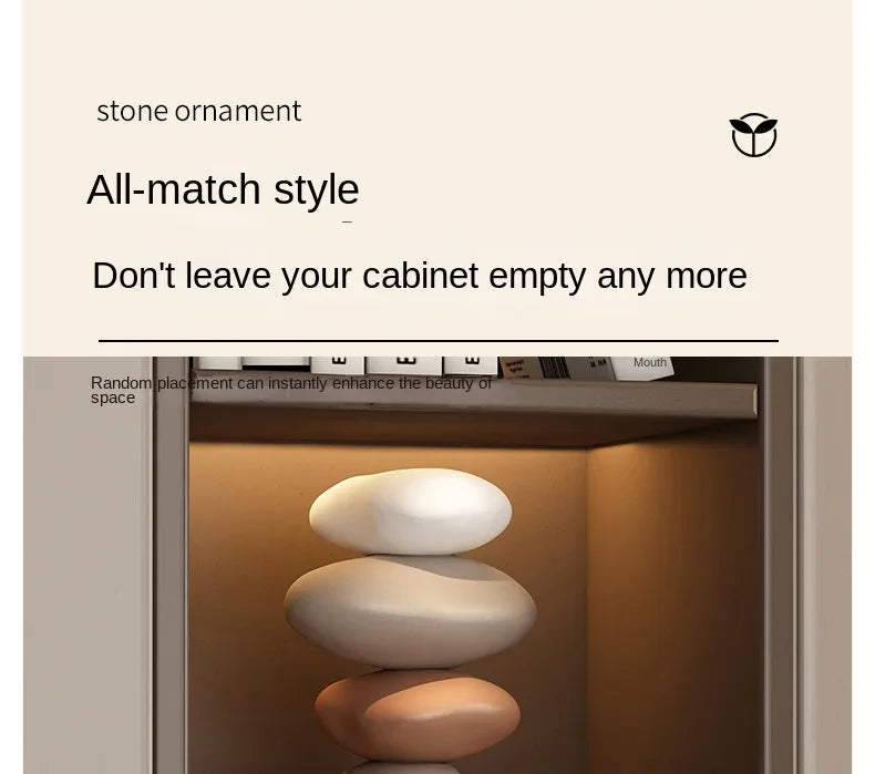 Modern Art Feng Shui Stone Resin Sculpture Wine Cabinet Decor Living Room Desktop Home Decoration Stone Statue Model Figurines