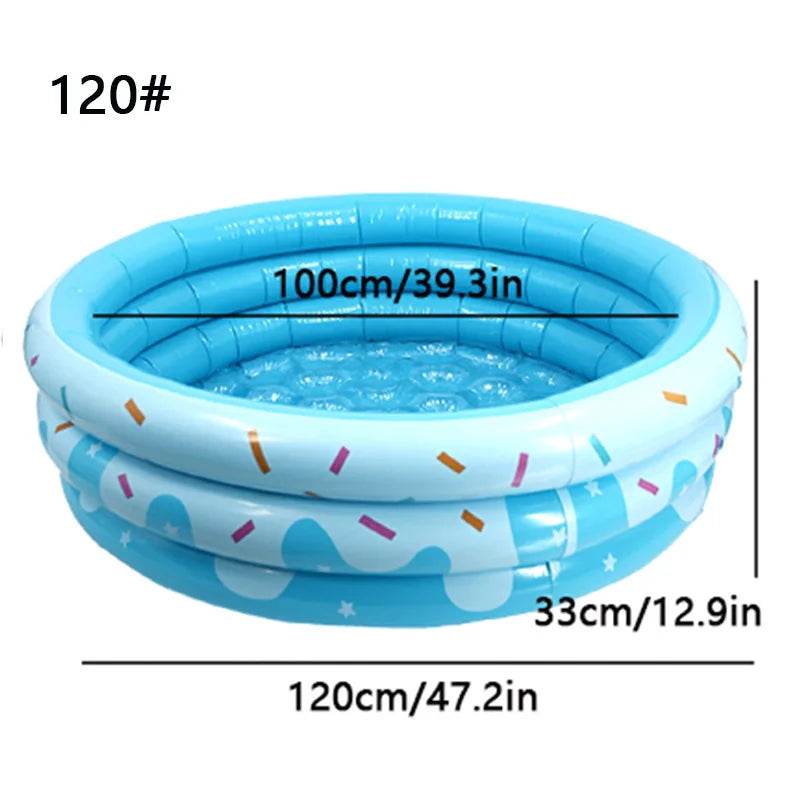 Reusable Inflatable Swimming Pool Double Layer Garden Portable Thickened For Kids Water Toys Party Round Indoor Outdoor Paddling - AIAZ
