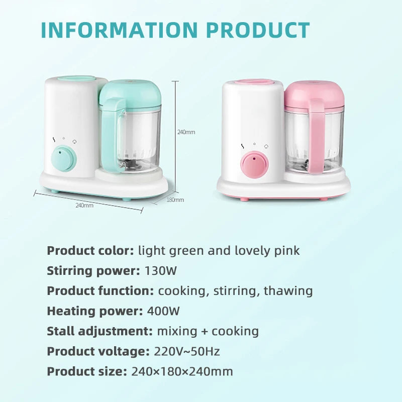 2023 New Baby Feeding Food Maker Supplement Newbron Baby Food Cooking Blenders Steamer Processor Infant Fruit Vegetable Maker