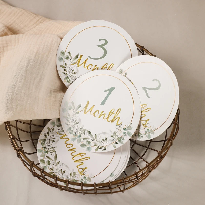 Newborn Milestone Cards Paper Number Monthly Memorial Milestone Photo Cards Commemorative Baby Birth Baby Photography Props