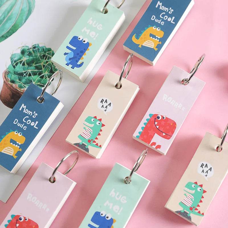 110 Sheets Lovely Mini Notebook School Supplies Stationery Vocabulary Writing Reciting Book Sticky Note Loose Leaf Memo Cards - AIAZ