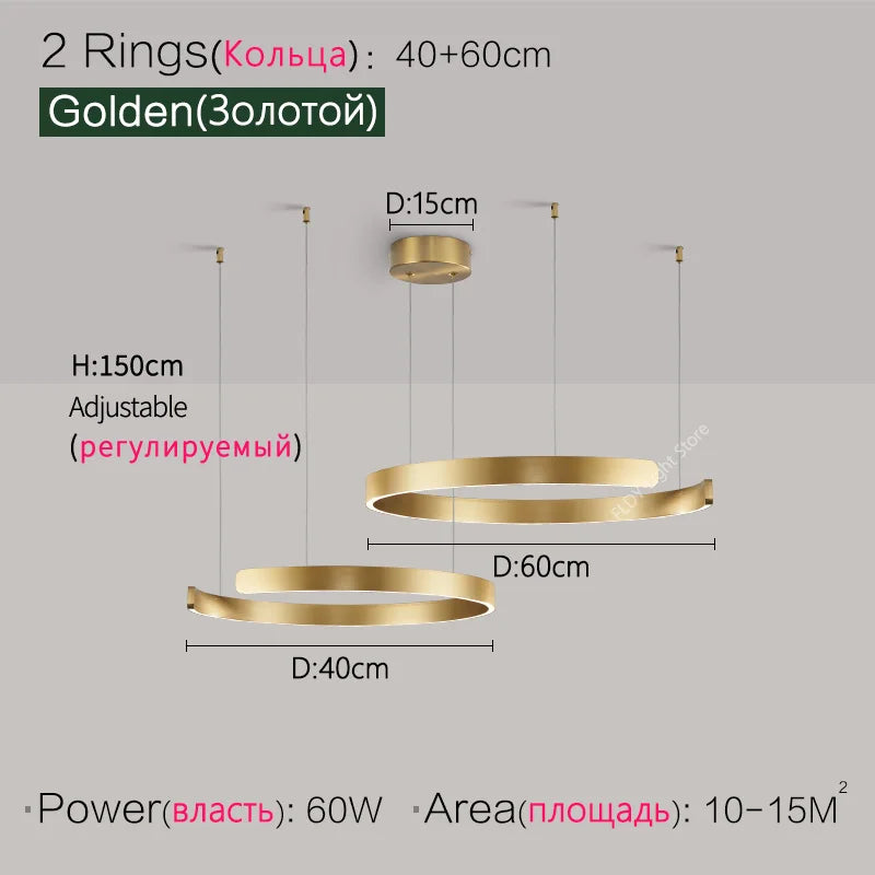 Ceiling chandelier Pendant light Chandeliers for dining room LED Bedroom living room nordic home decor Modern Round ring lamps