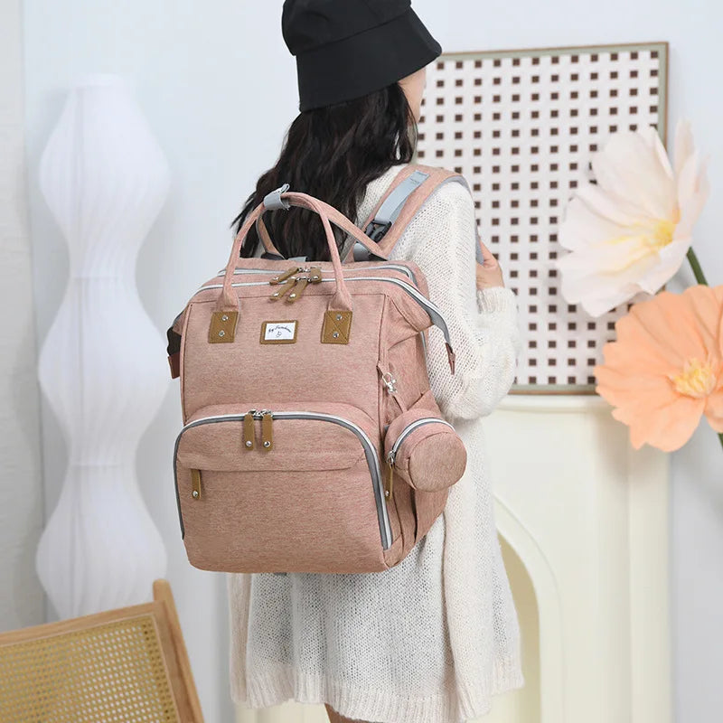 Fashion Mommy Diaper Bags with Diaper Pad Nursing Bags Maternity USB Multifunctional Portable Large Baby Stroller Hanging Bag