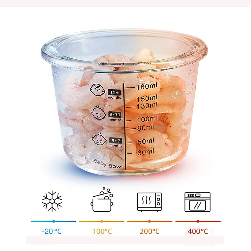 180ml Glass Baby Food Storage Jars With Lids Leakproof Snack Puree Containers For Toddlers Freezer Microwave Safe Feeding Bowls