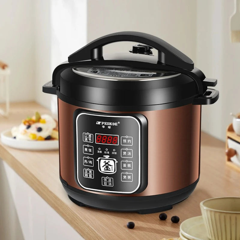 6L Dual Stainless Steel Pot Electric Cooker,Multifunctional Digital Pressure Cooker,Smart Rice Steamer 5L Capacity Cooking Pot