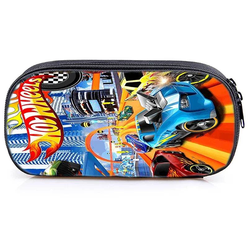 Hot Wheels Let's Race Print Backpack 3pcs Set Boys Girl Child School Bookbag Large Capacity Student Backpack Back to School Gift - AIAZ