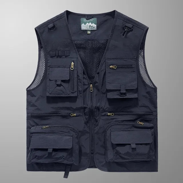14 Pockets Summer New Men US Tactical Hiking Fishing Vest Mens Photographer Waistcoat Mesh Cargo Sleeveless Jacket Tool Vest