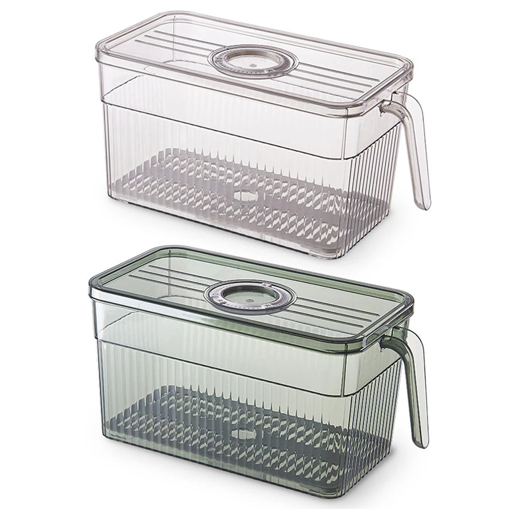 Kitchen Storage Containers with Time Recorder Lid Fridge Organizers Keep Fresh Food and Fruit Refrigerator Freezer Storage Boxes