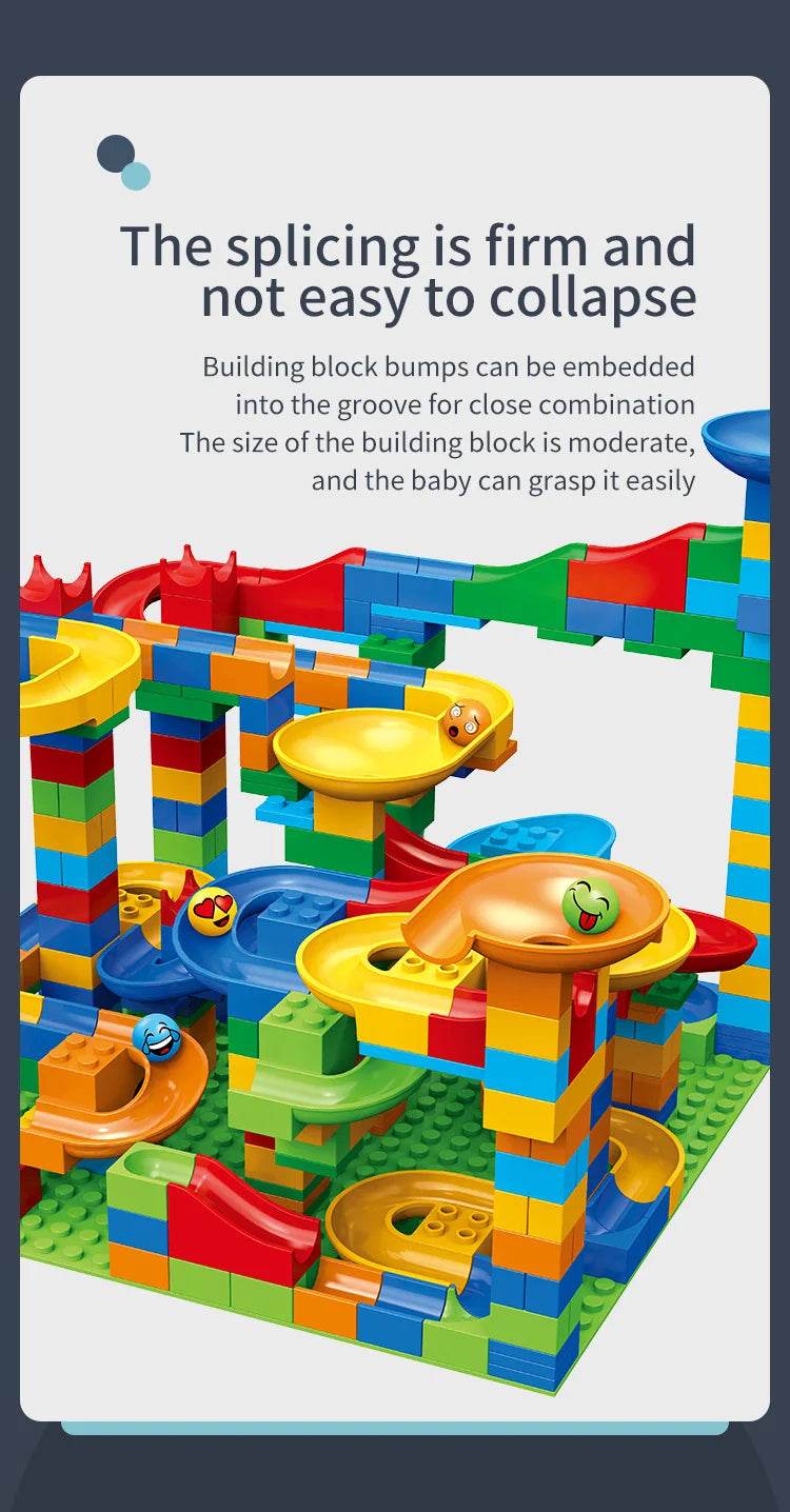 Marble Race Run Block Small Size Building Blocks Maze Ball Funnel Slide Blocks DIY Creative Bricks Assemble Toys Bulk Model Toys - AIAZ