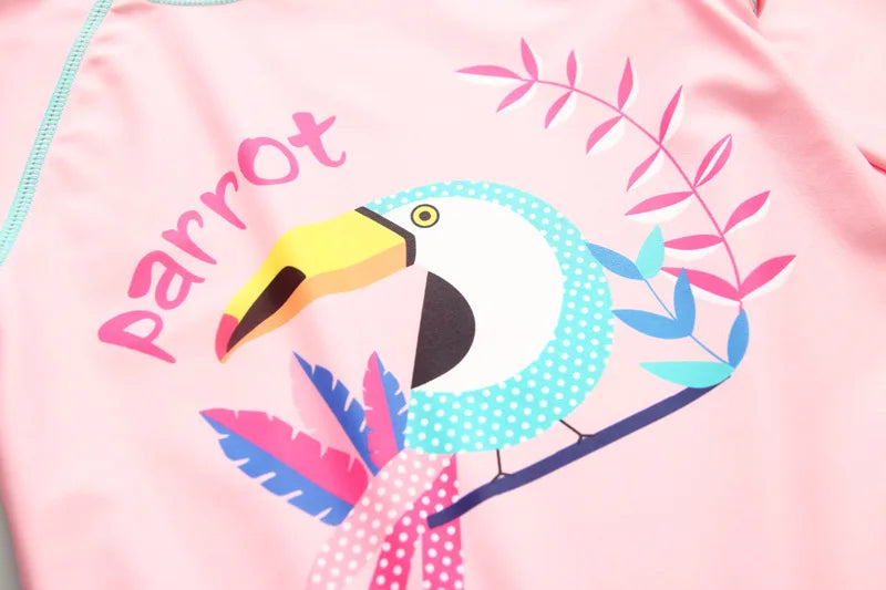 Baby Girl Swimwear Yellow Swimsuit for Girls UPF50 Sunscreen Children Swimming Suit Long Sleeve Infant Toddler Bathing Suit Kids