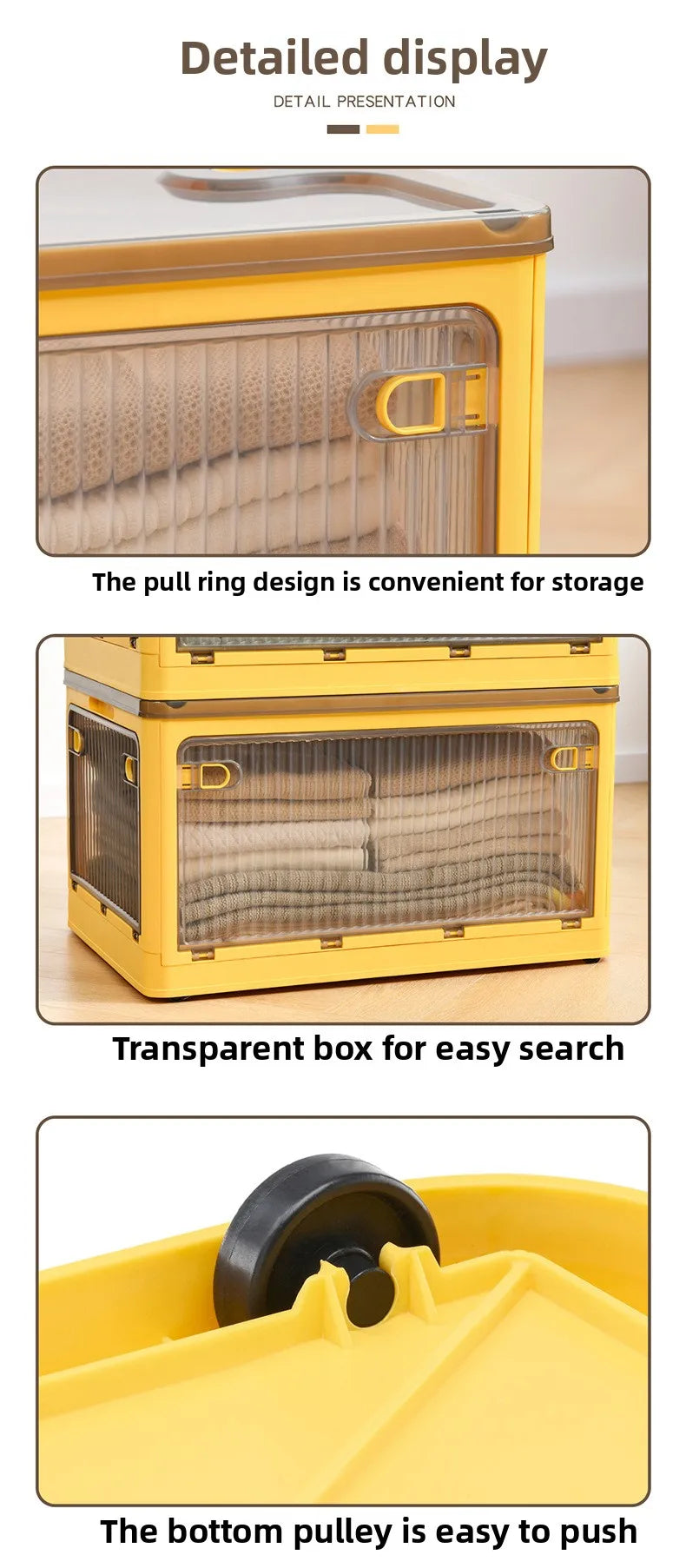 Household Plastic Transparent Sorting Wardrobe Clothes Toys Book Storage Box Folding Storage Box Shoes Storage Box Plastic Boxes