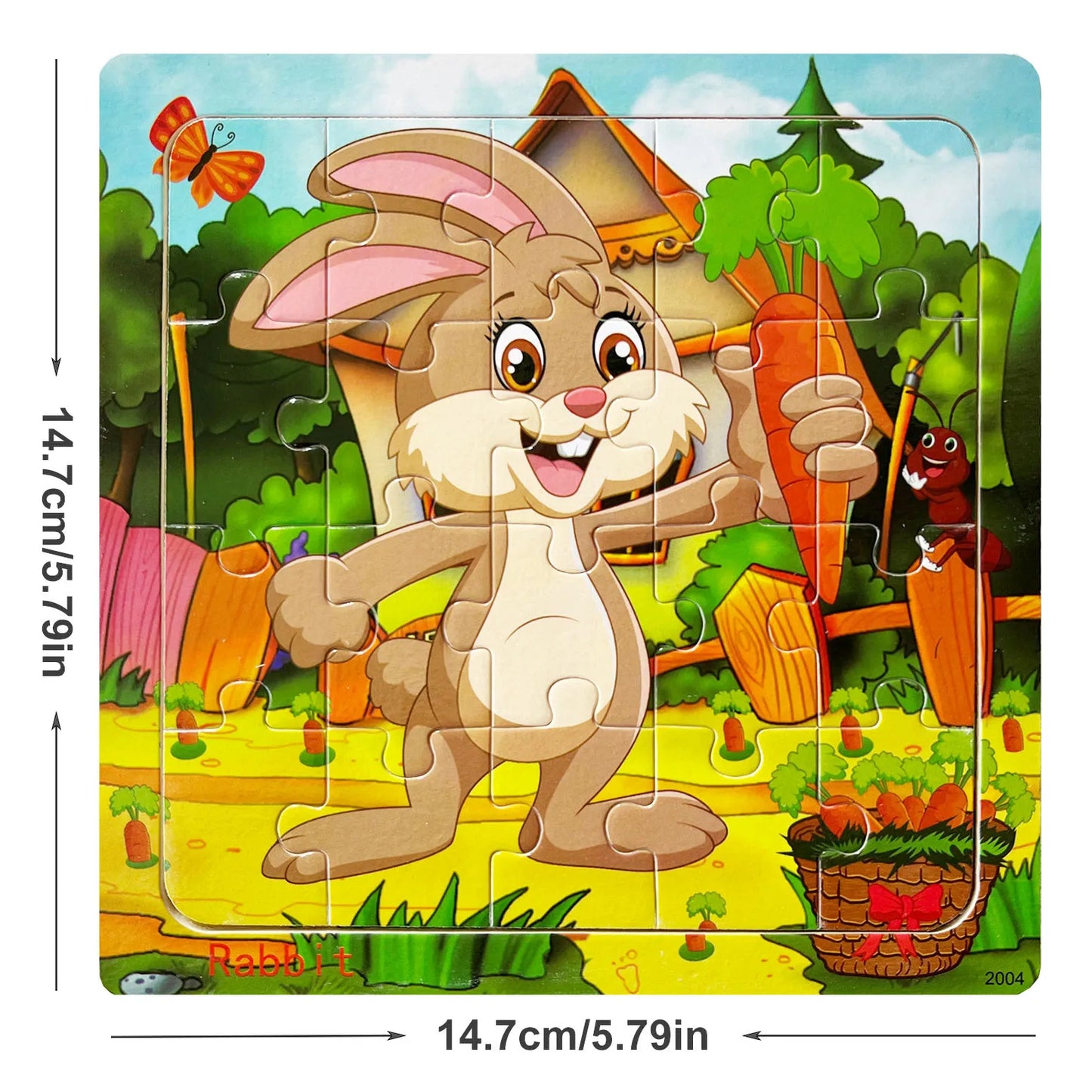 1pc 14.7cm/5.79in Wooden Jigsaw Puzzle Transportation Vehicle Marine Animal Style Puzzles Game Kids Educational Toy for Children