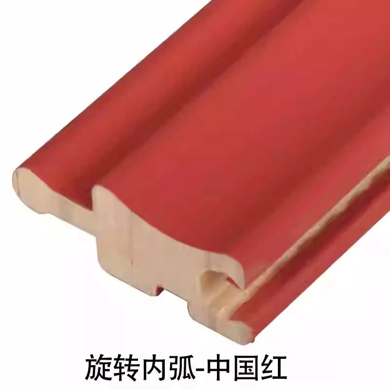 6 pieces 2.3M Rotating Solid Wood Grille Panel - Small Great wall Wrapped Cylinder Curved Internet Red Background Wall