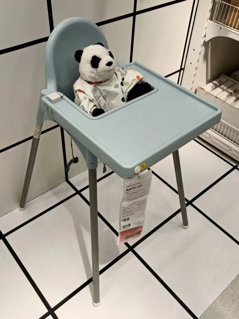 Sturdy Plastic Baby High Chair with Adjustable Tray oddler Dining Seat, Easy Clean Infant Feeding Chair for Home