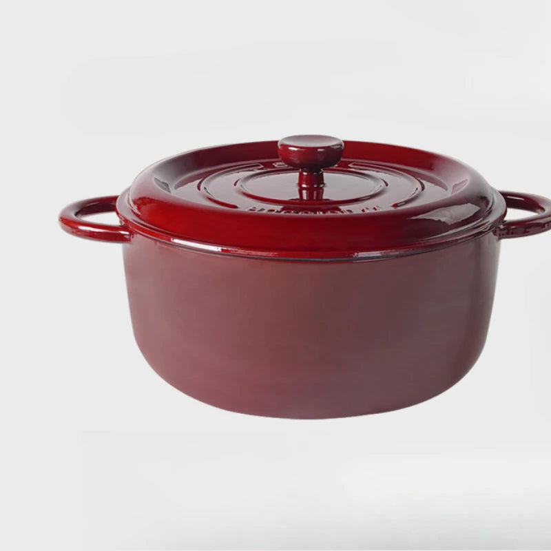 Quality Cast Iron Mama Pot, Home Frying Stew Pot, Large Capacity Non-stick Casserole, Deepen 28cm Enamel Soup Pot