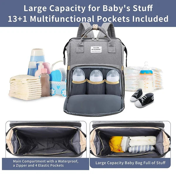 Mommy Bag Outdoor Bottle Carrier Diaper Bag Multi-functional Extended Bag Baby Seat Sleep Feeding Bag Large Capacity Backpack