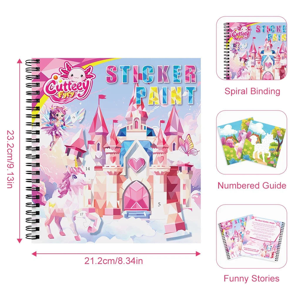 Montessori Sticker Puzzle Book With Story For Kids Educational Jigsaw Sticker Creative Games Children's Mosaic Toy Birthday Gift