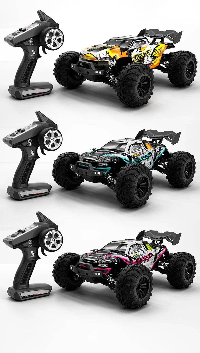 1:16 4WD RC Car 70KM/H Or 50KM/H With LED Remote Control Cars High Speed Drift Monster 4x4 Truck for Kids vs Wltoys 144001 Toys - AIAZ