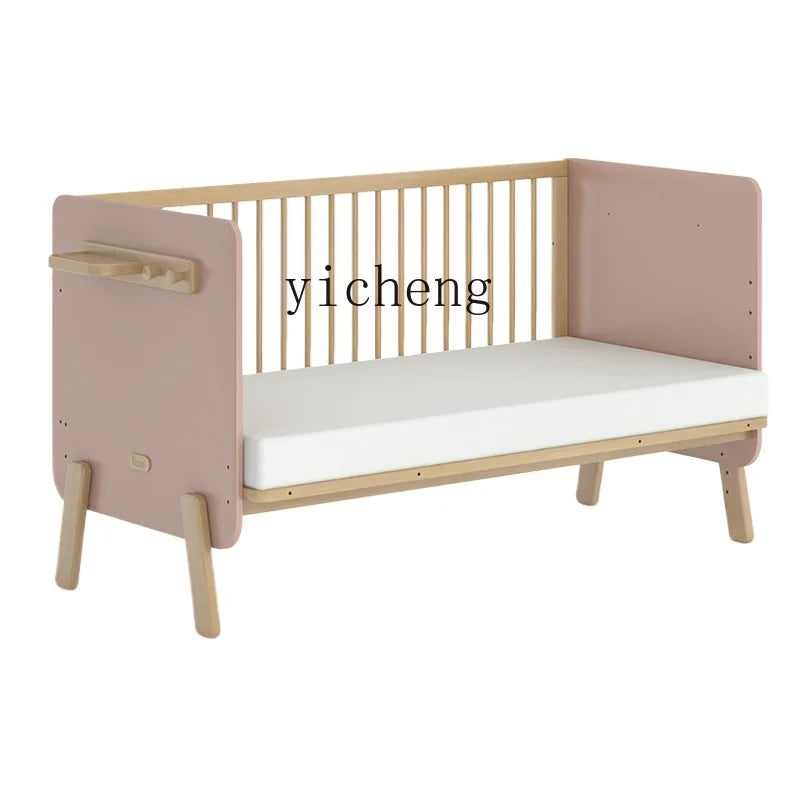 ZZ Splicing Bed Children's Seamless Bedside Bed Widened Crib Adjustable High Guardrail Bed