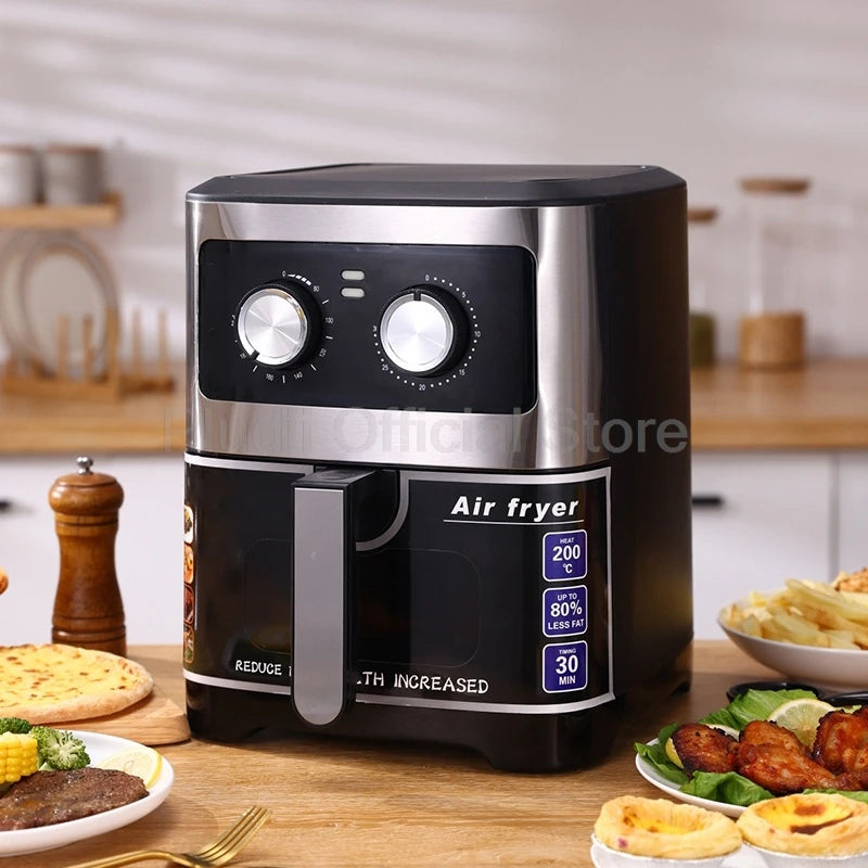 1400W 6L Smart Air Fryer Oven Large Capacity 360 Hot Air Circulation Transparent Window Healthy Cook for Home Kitchen Appliance