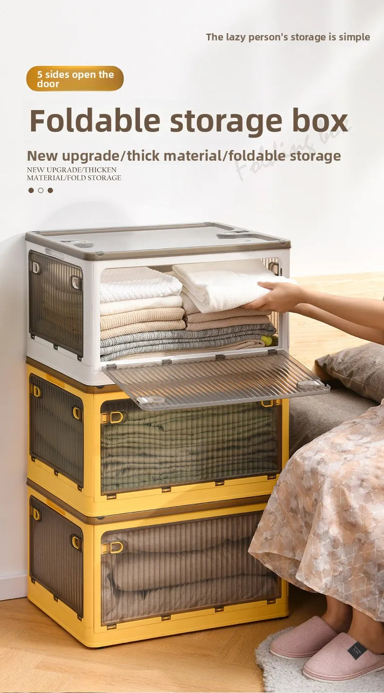 Household Plastic Transparent Sorting Wardrobe Clothes Toys Book Storage Box Folding Storage Box Shoes Storage Box Plastic Boxes