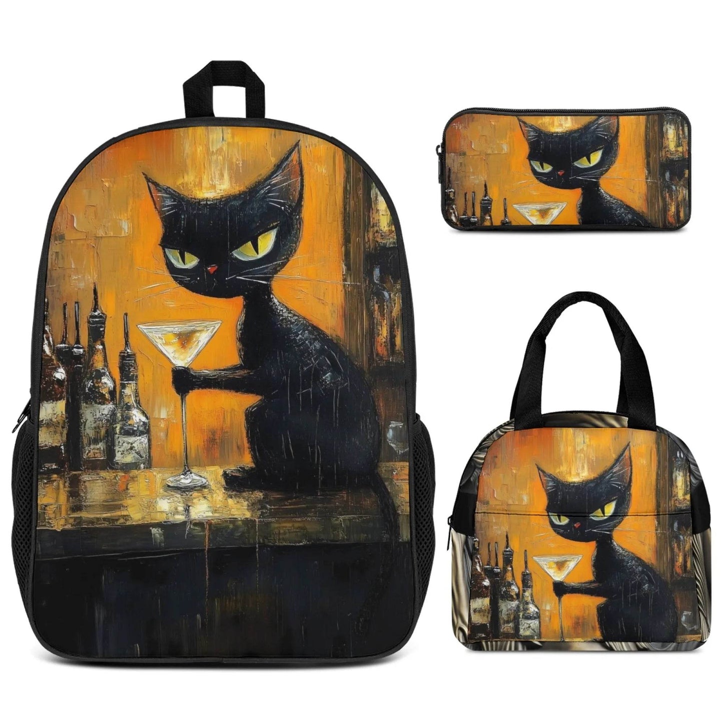 3Pcs Set School Backpack with Front Pocket,Cartoon L-eveling School Bags for Girls Boys,Large Child Backpack - AIAZ