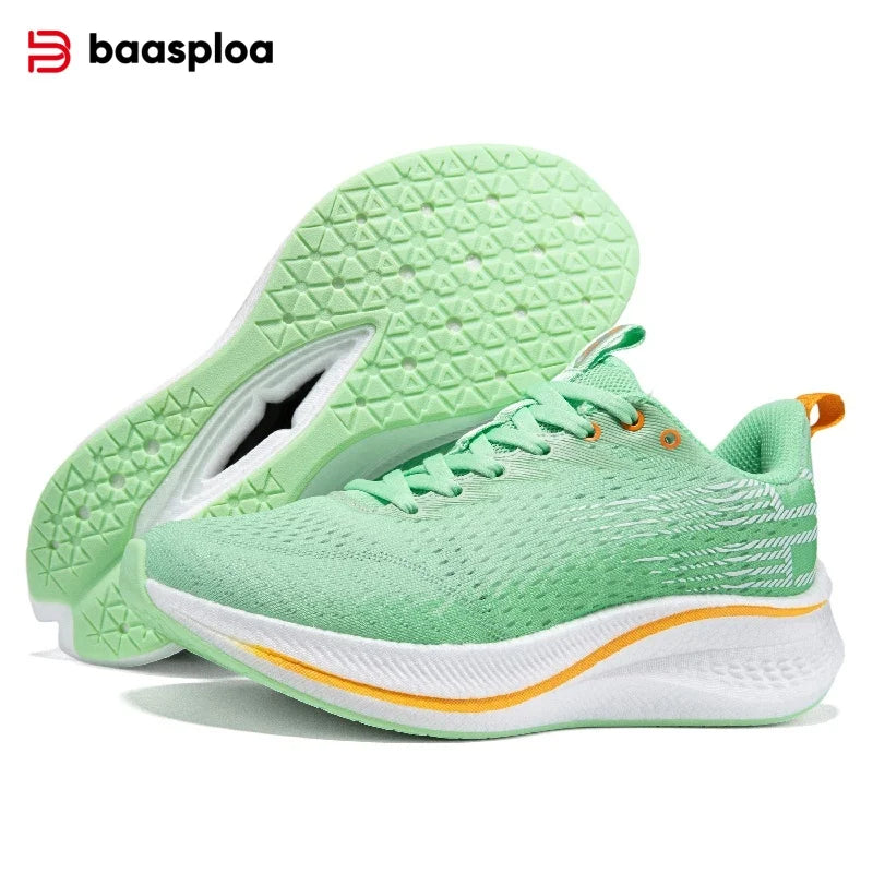 Baasploa Women Professional Running Shoes Outdoor Carbon Plate Non Slip Sports Shoes Female Casual Breathable Jogging Sneakers